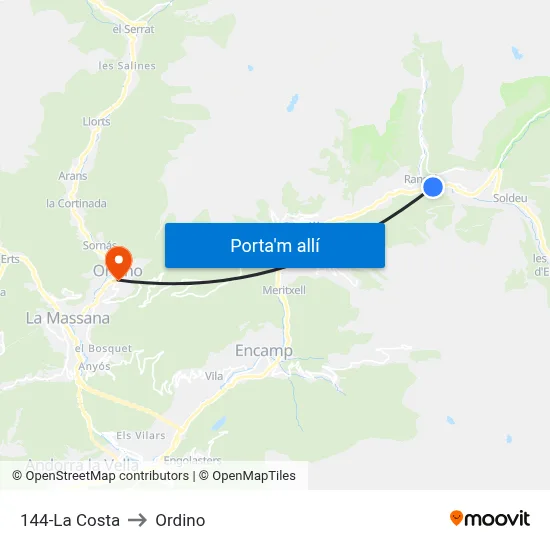 144-La Costa to Ordino map