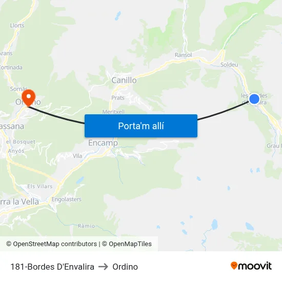181-Bordes D'Envalira to Ordino map