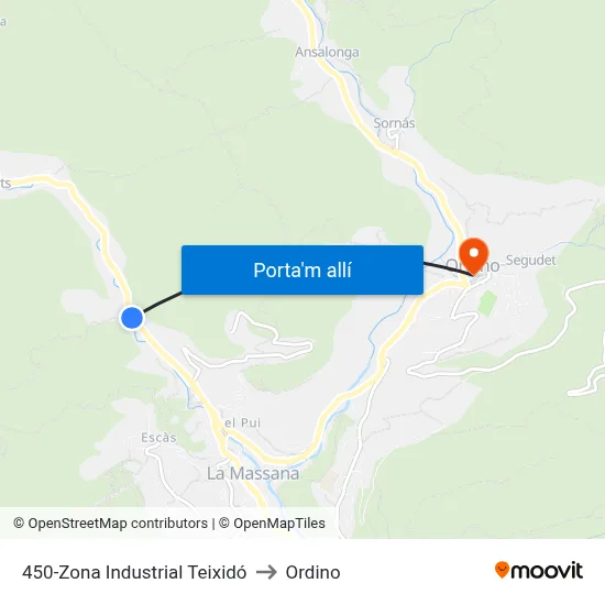 450-Zona Industrial Teixidó to Ordino map