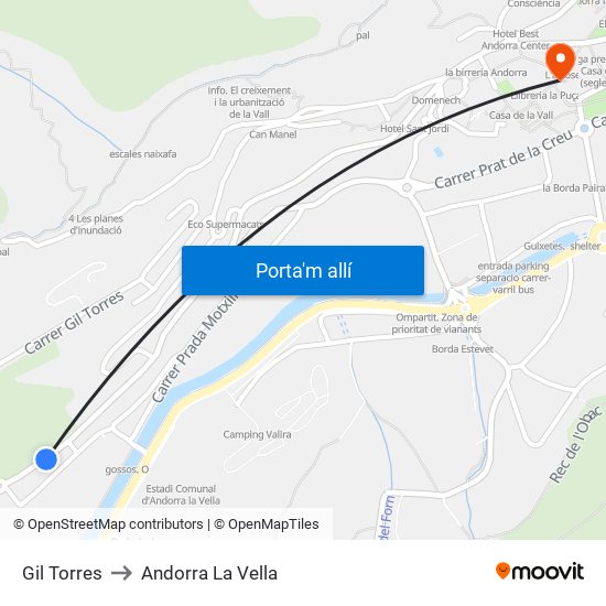 Gil Torres to Andorra La Vella map