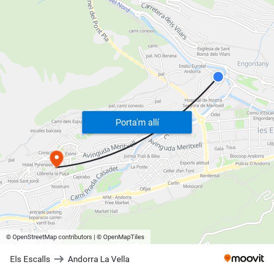 Els Escalls to Andorra La Vella map