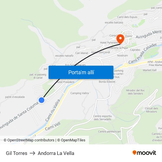 Gil Torres to Andorra La Vella map