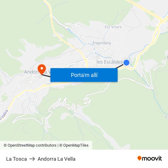 La Tosca to Andorra La Vella map