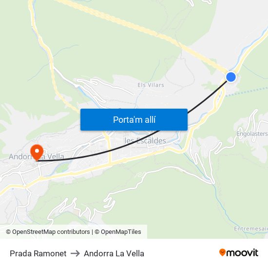 Prada Ramonet to Andorra La Vella map
