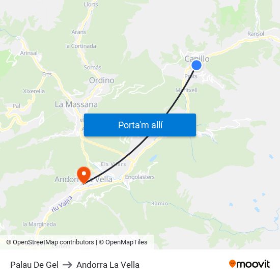 Palau De Gel to Andorra La Vella map