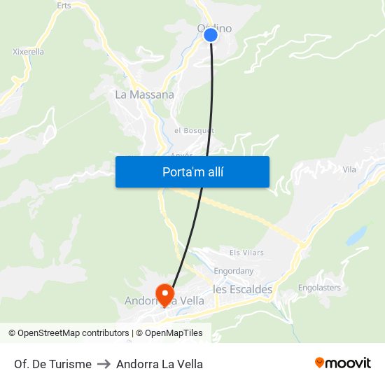 Of. De Turisme to Andorra La Vella map