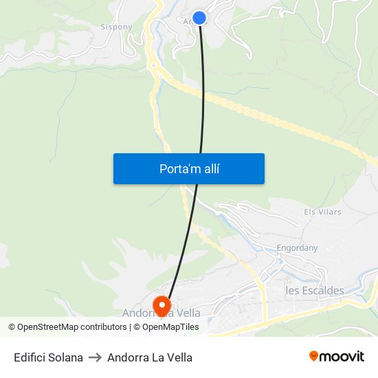 Edifici Solana to Andorra La Vella map