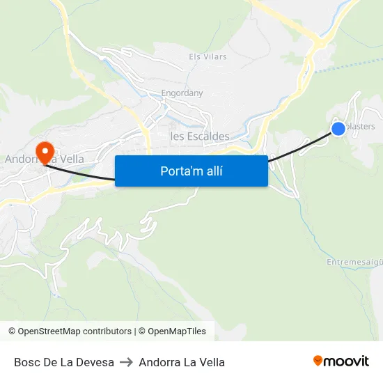 Bosc De La Devesa to Andorra La Vella map