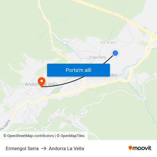 Ermengol Serra to Andorra La Vella map