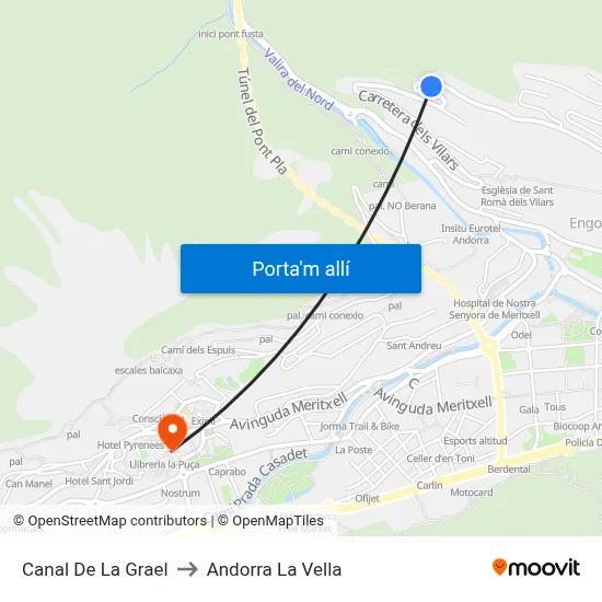Canal De La Grael to Andorra La Vella map
