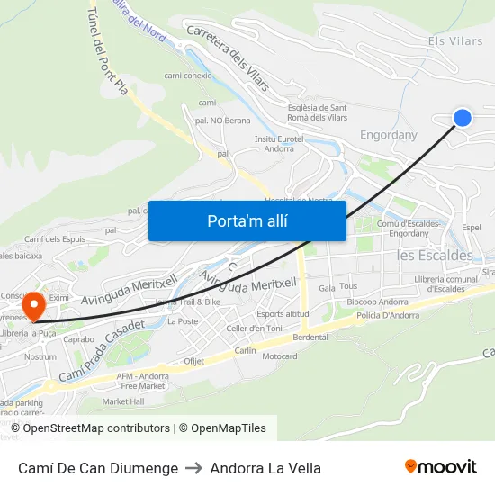 Camí De Can Diumenge to Andorra La Vella map