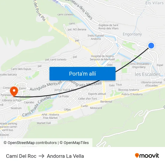 Camí Del Roc to Andorra La Vella map