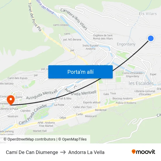Camí De Can Diumenge to Andorra La Vella map