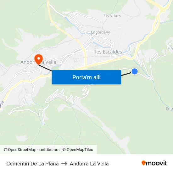 Cementiri De La Plana to Andorra La Vella map