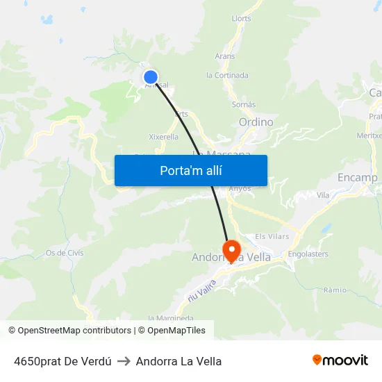 4650prat De Verdú to Andorra La Vella map