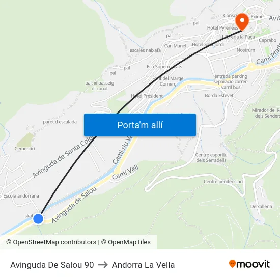 5408-Prat Salit to Andorra La Vella map