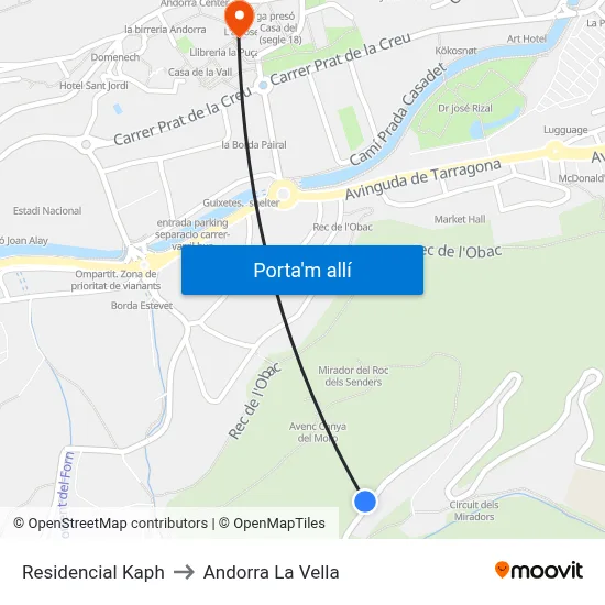 Residencial Kaph to Andorra La Vella map