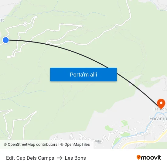 Edf. Cap Dels Camps to Les Bons map