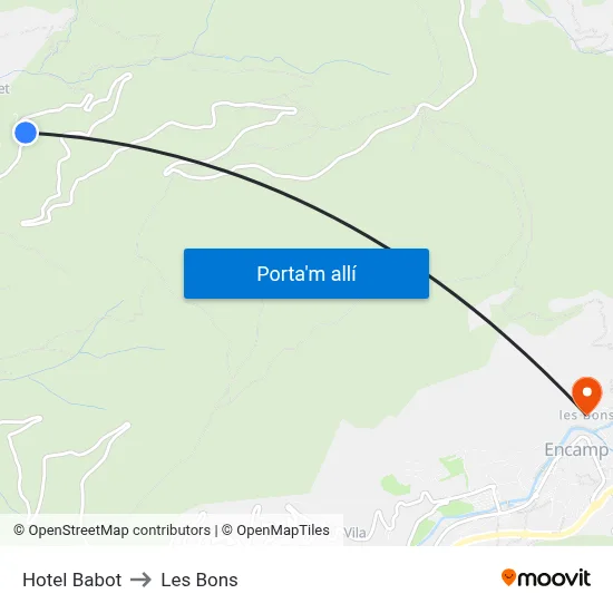 Hotel Babot to Les Bons map