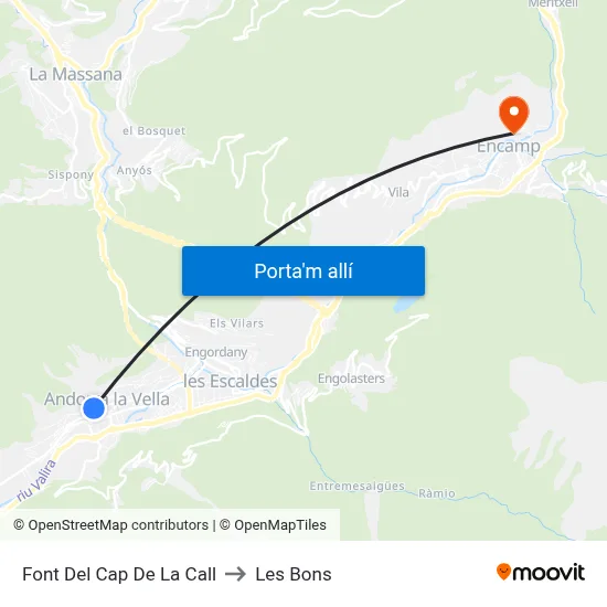 Font Del Cap De La Call to Les Bons map