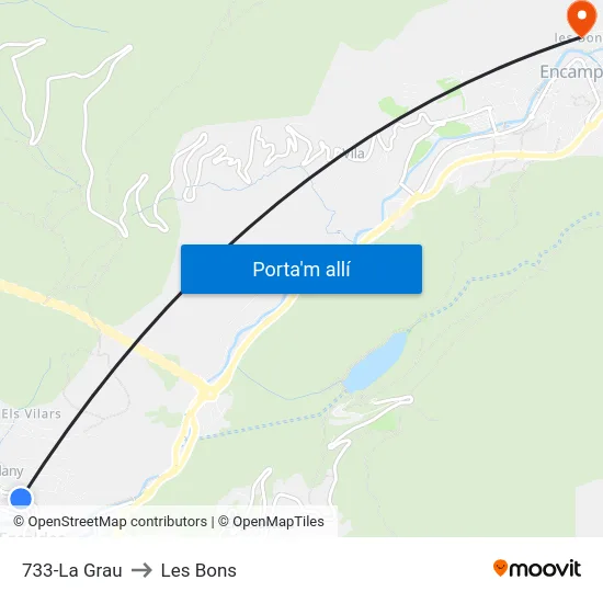 733-La Grau to Les Bons map
