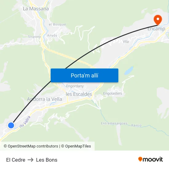 El Cedre to Les Bons map