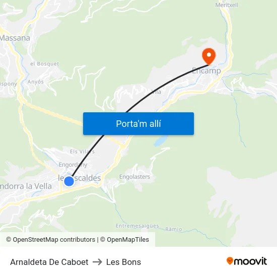 707-Arnaldeta De Caboet to Les Bons map