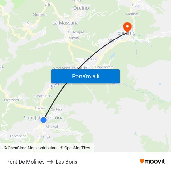 Pont De Molines to Les Bons map