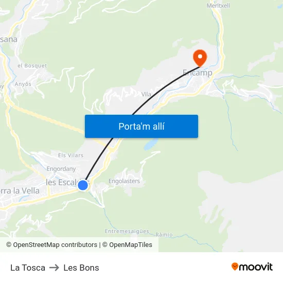 741-La Tosca to Les Bons map