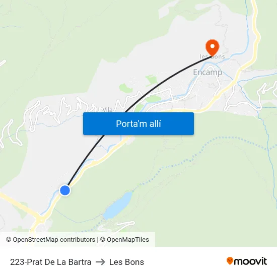 223-Prat De La Bartra to Les Bons map