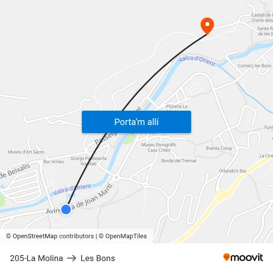 205-La Molina to Les Bons map