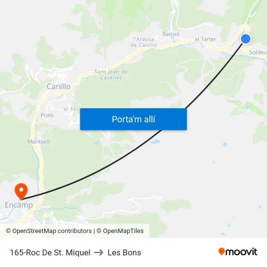 165-Roc De St. Miquel to Les Bons map