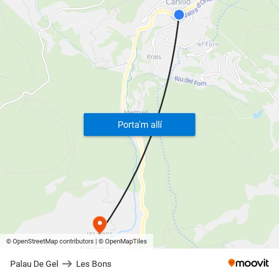 Palau De Gel to Les Bons map