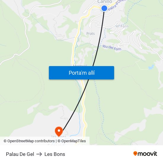 Palau De Gel to Les Bons map