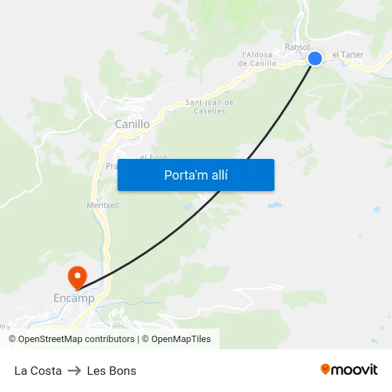 144-La Costa to Les Bons map