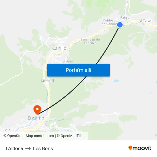 134-L'Aldosa to Les Bons map