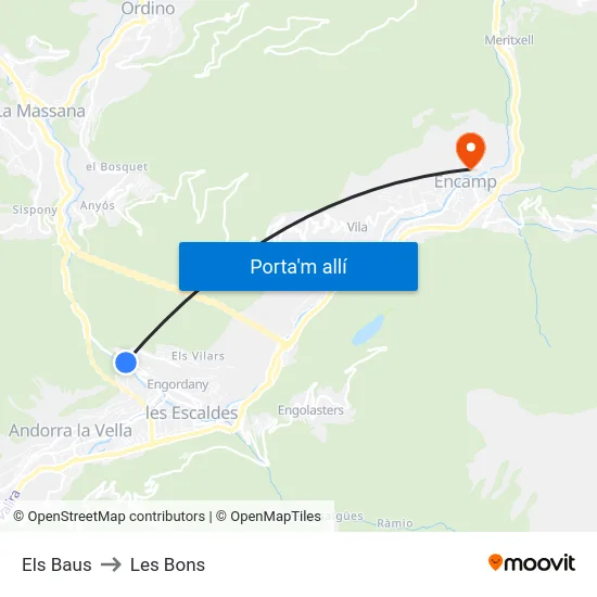 718-Els Baus to Les Bons map