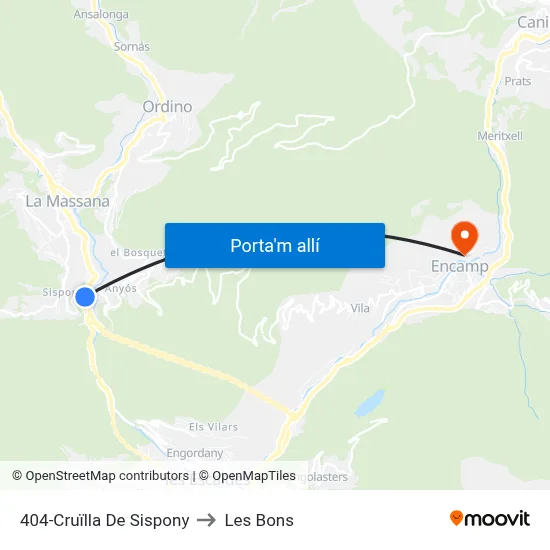 404-Cruïlla De Sispony to Les Bons map