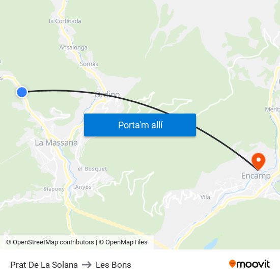 Prat De La Solana to Les Bons map