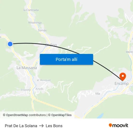 Prat De La Solana to Les Bons map