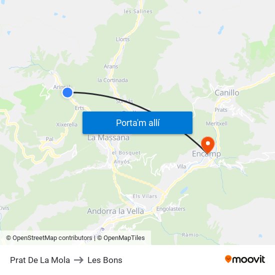 Prat De La Mola to Les Bons map