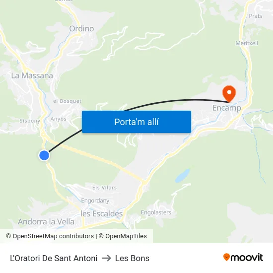 L'Oratori De Sant Antoni to Les Bons map