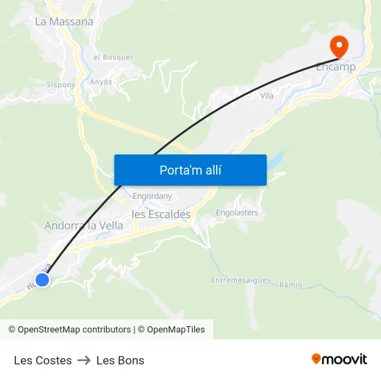 5411-Les Costes to Les Bons map