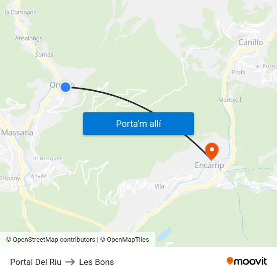 302-Portal Del Riu to Les Bons map