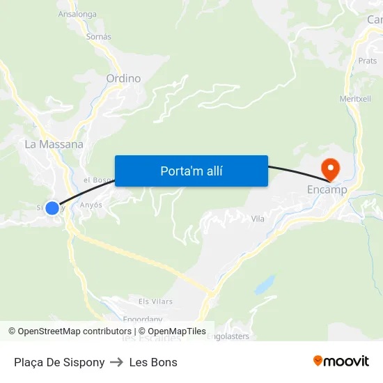 Plaça De Sispony to Les Bons map