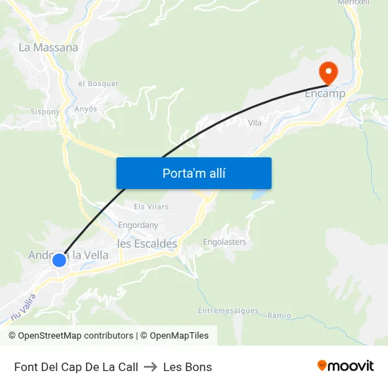 Font Del Cap De La Call to Les Bons map