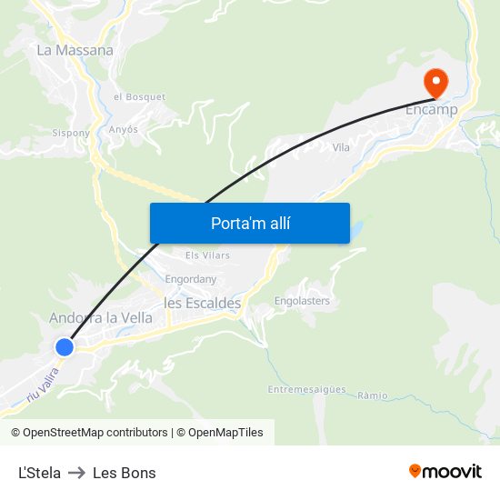 L'Stela to Les Bons map