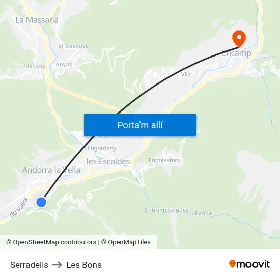 Serradells to Les Bons map
