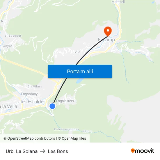 Urb. La Solana to Les Bons map