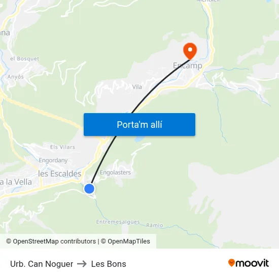 Urb.  Can Noguer to Les Bons map